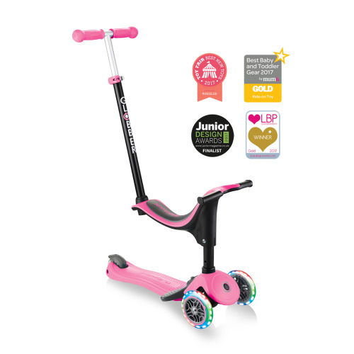GO UP SPORTY PLUS LIGHTS Scooter With Seat Ride On Mode Deep Pink