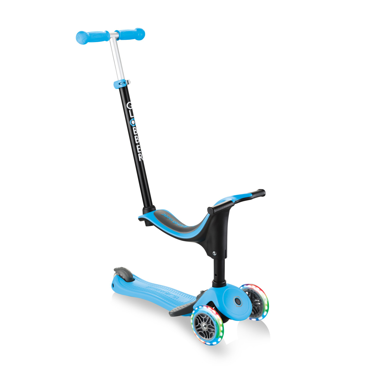 GO UP SPORTY PLUS LIGHTS Scooter With Seat Ride On Mode Sky Blue