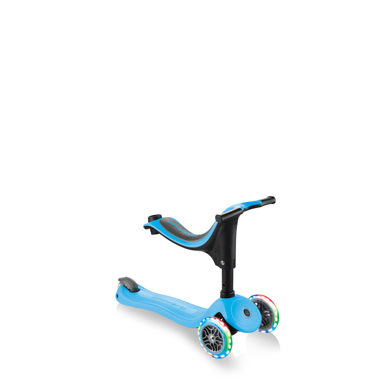 GO UP SPORTY PLUS LIGHTS Scooter With Seat Walking Bike Mode Sky Blue