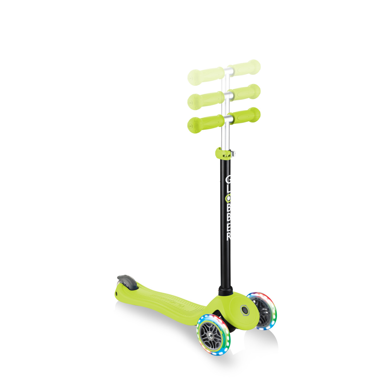 GO UP SPORTY PLUS LIGHTS Scooter With Seat With Adjustable T Bar Lime Green