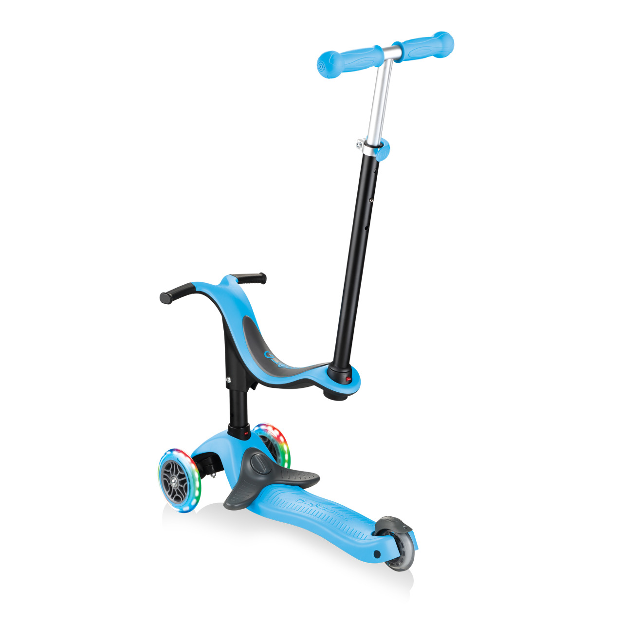 GO UP SPORTY PLUS LIGHTS Scooter With Seat With Removable Footrest Sky Blue