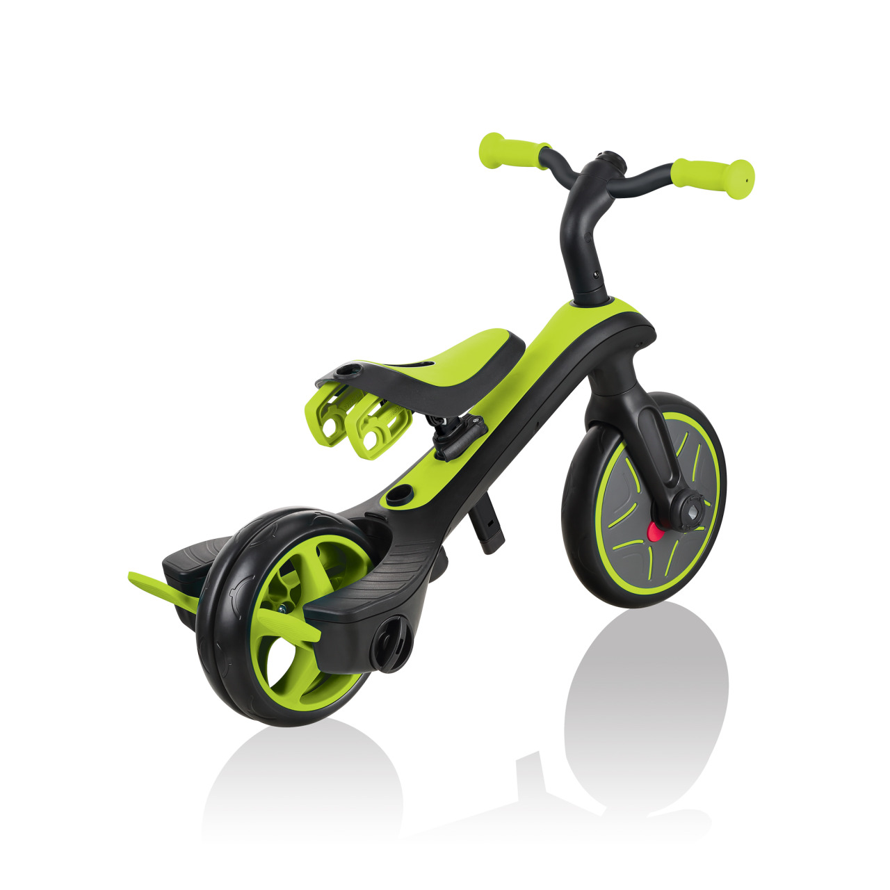 Globber EXPLORER TRIKE 3in1 All In One Baby Tricycle And Kids Balance Bike With Smart Pedal Storage Lime Green