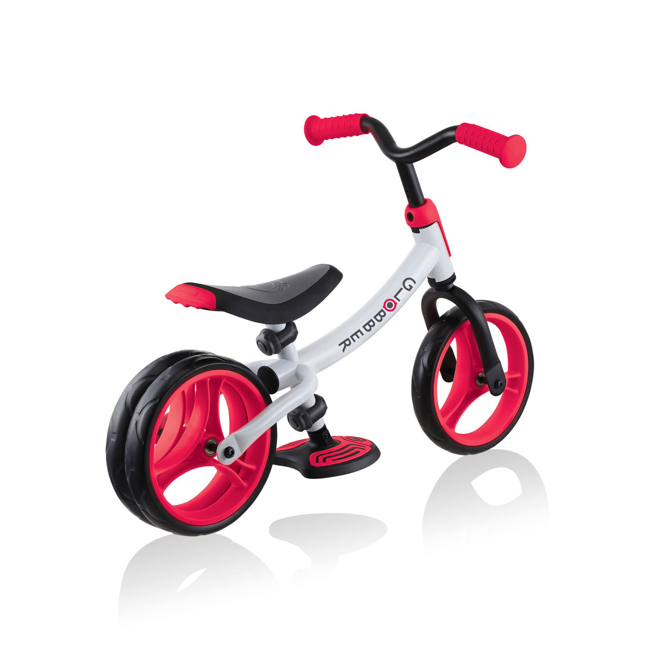 Adjustable White Red Balance Bike For Toddlers