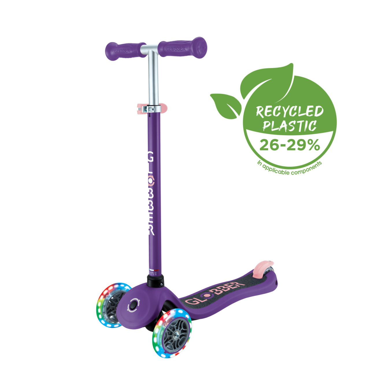 423 603 4 Kid Scooter With Two Front Light On Wheels Recycled Plastic
