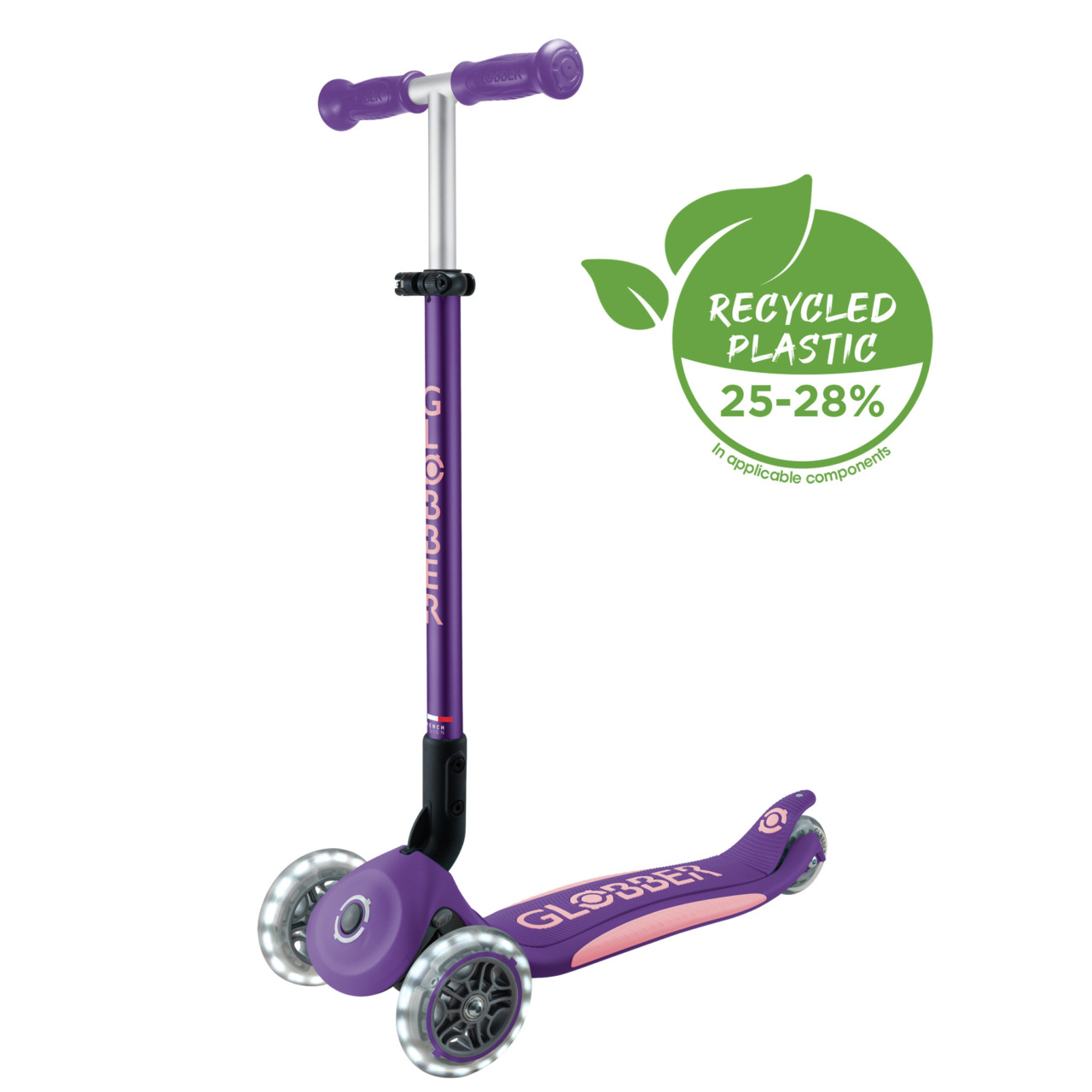 439 603 2 Kid Scooter With Light Up Wheels Recycled Plastic